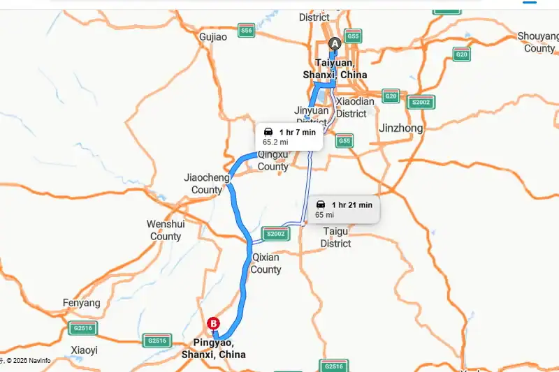 Taiyuan to Pingyao Private Transfer