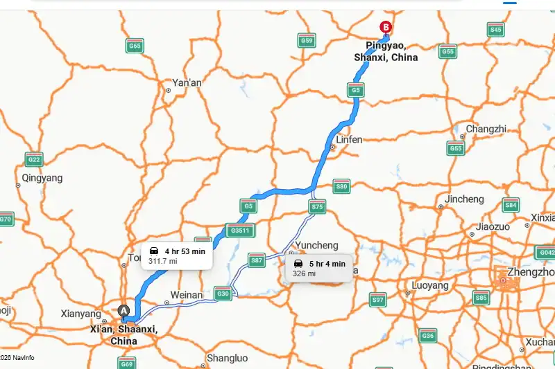 Xian to Pingyao Long Distance Private Car